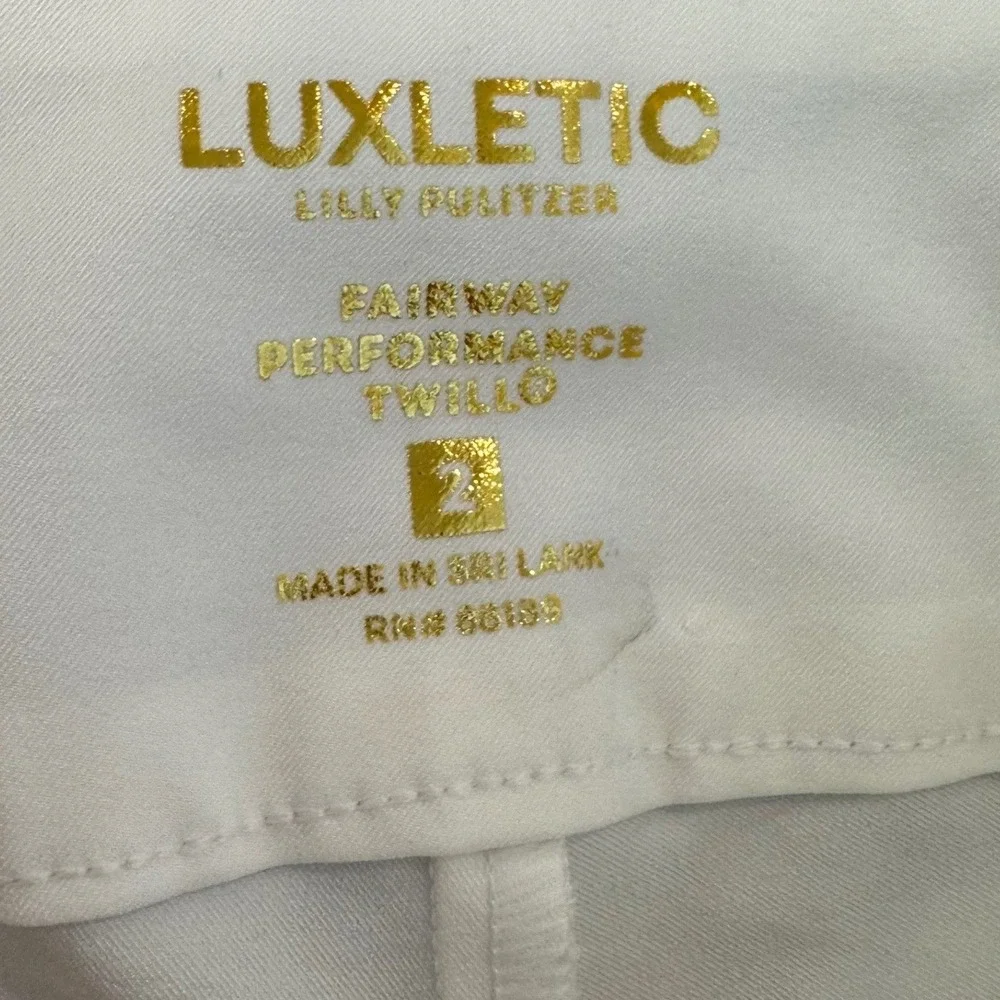 Lilly Pulitzer Luxletic Fairway Performance Twill Pants White Golf size 2 women